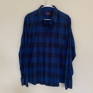 UNTUCKit Blue Plaid Long Sleeves Button Down Shirt